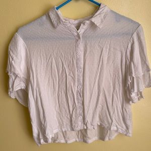 White button down top